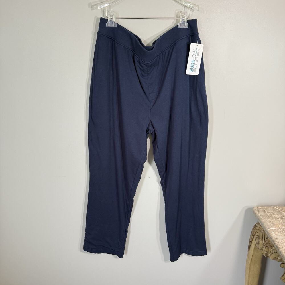 Dude Robe L/XL Lounge Pants Navy Blue Sweatpants Terry Cloth Loungewear Pajamas